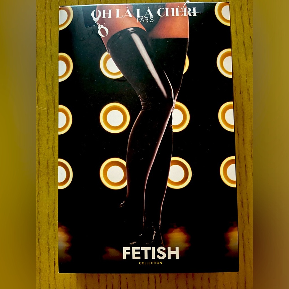 Black Vinyl Stockings size LARGE, NEVER WORN